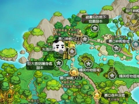 慕亞村的第一個 BOSS 副本 巨大香菇隱身處,就在慕亞神殿入口區域